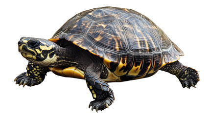 Fototapeta premium Turtle Shell Closeup: A captivating image showcasing a turtle's intricate shell texture and patterns. Perfect for nature, wildlife, and animal-themed projects. 