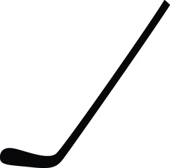 Minimalist Vector Illustration of a Hockey Stick Silhouette in Black