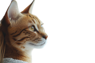 Bengal cat gazing out the window in soft natural light during a calm afternoon