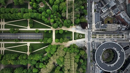 Vue a&eacute;rienne panoramique de la ville de Bruxelles, capitale, Belgique, Europe
