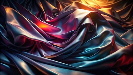 Fototapeta premium Luxurious Black Satin Drape: Double Exposure Abstract Photography