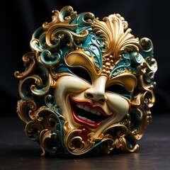 Naklejka premium Theatrical Venetian Mask of Comedy and Tragedy for Artistic Performance