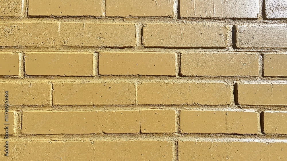 Poster bright yellow brick wall texture with smooth surface and even layout, perfect for background design 