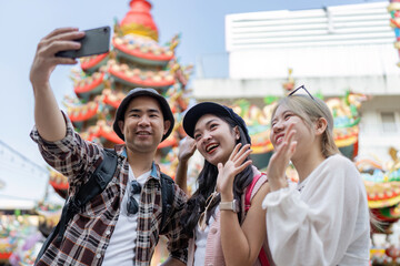 Travel adventure with friends in vibrant cultural festival outdoor celebration joyful atmosphere captured moments