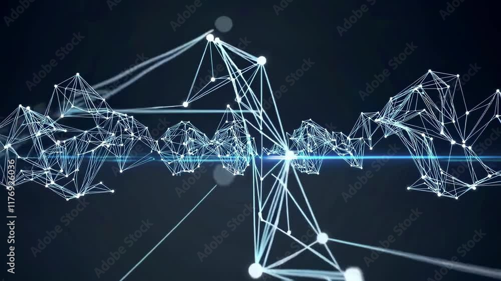 Poster Exploring the intersection of technology and data visualization through intricate digital networks and graphic representations