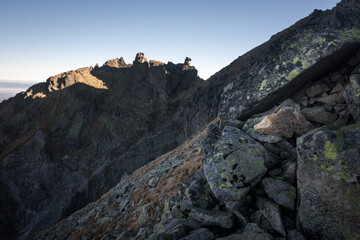Exposure on a high mountain trail in the High Tatras.
