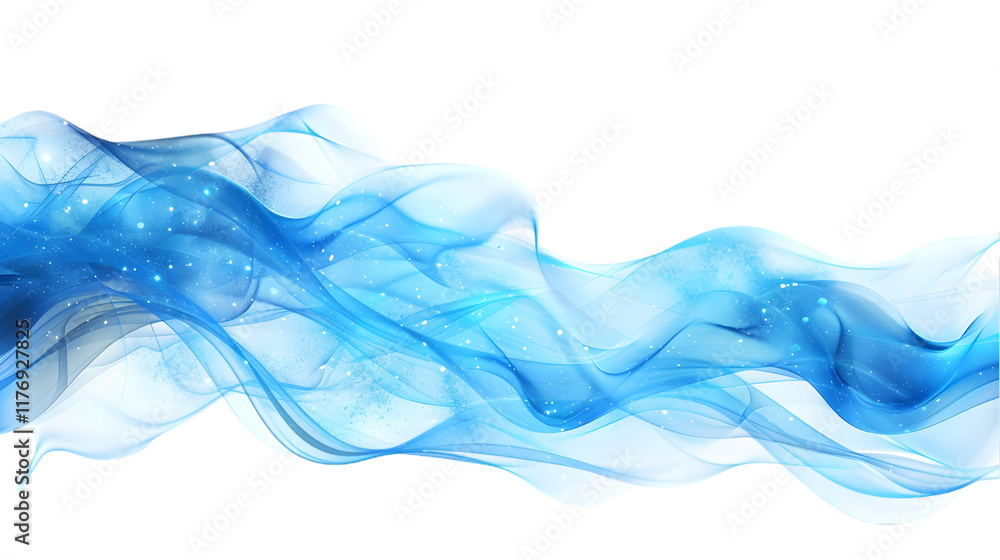 Aufkleber abstract blue wave background with white space isolated on a transparent backgroundabstract blue wav