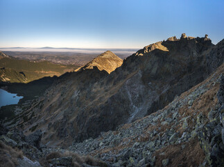 Exposure on a high mountain trail in the High Tatras.
