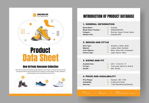 Product Data Sheet Template Layout