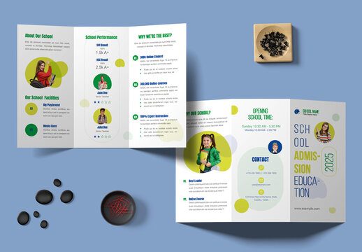 School Education Trifold Brochure Layout