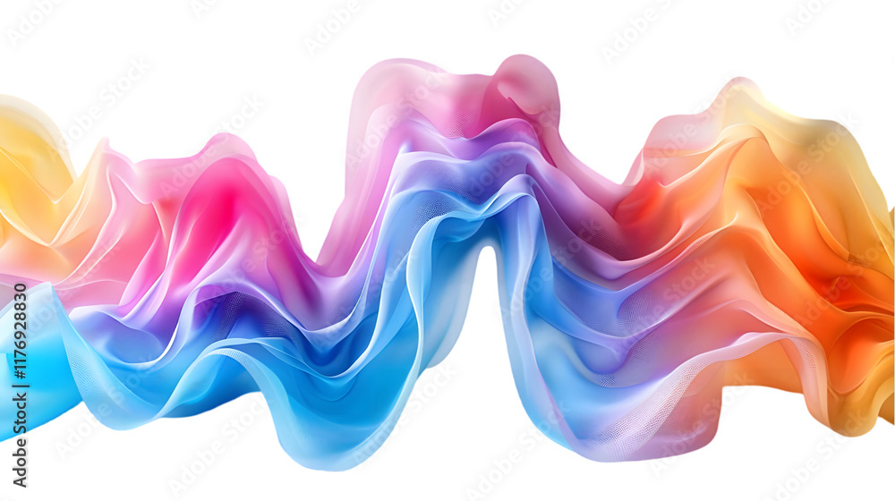 Poster abstract colorful face, 3d render isolated on a transparent background