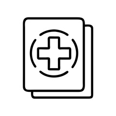 Obraz premium Medical cross outline icon on white background