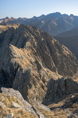 Exposure on a high mountain trail in the High Tatras.
