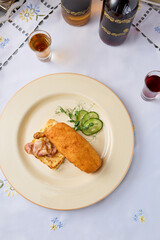 Elegant Presentation of Chicken Kiev on Toast with Bacon A Gourmet Delight