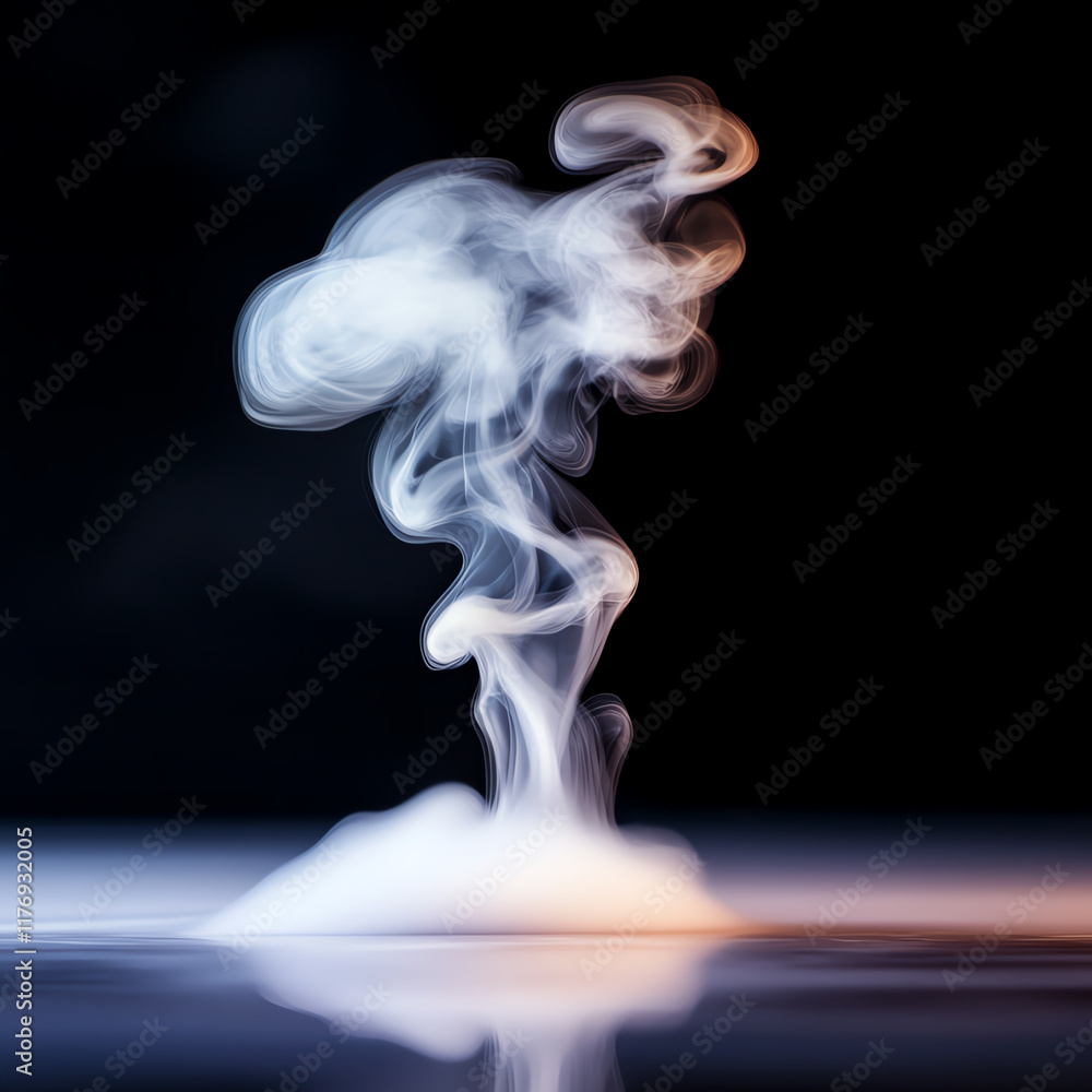 Poster abstract smoke formation against a dark backdrop, creating an ethereal and mysterious atmosphere for