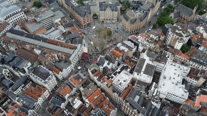 Vue aérienne panoramique de la Grand Place dans la ville de Bruxelles, capitale, Belgique, Europe
