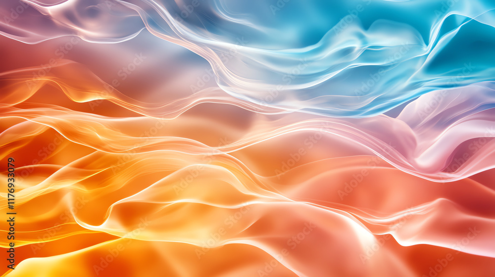 Aufkleber an abstract design featuring flowing waves of vibrant colors, blending beautifully to create a visua
