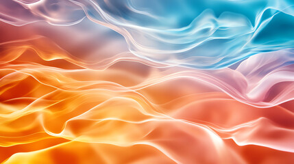 Obraz premium An abstract design featuring flowing waves of vibrant colors, blending beautifully to create a visually captivating background.