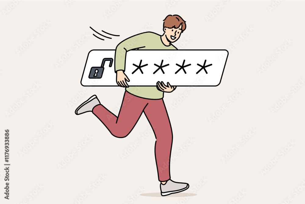 Poster man steals password from personal account to gain unauthorized access to confidential information. g