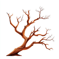 Obraz premium Artistic depiction of a bare, twisted tree branch, showcasing intricate details and natural textures.