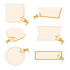 Set of Promotional Banner with Megaphone. Advertisement Banner
