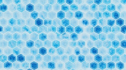 Stunning Hexagon Pattern in Light Blue and White