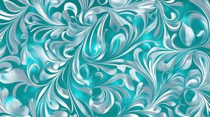 Stunning Teal and Silver Abstract Pattern Design