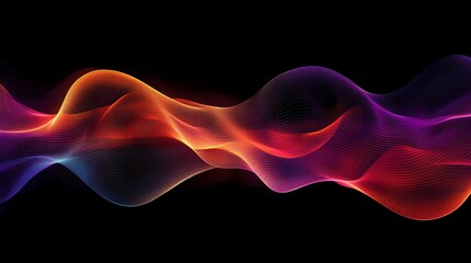 Fototapeta premium Colorful wave patterns creating a dynamic visual effect in a dark background