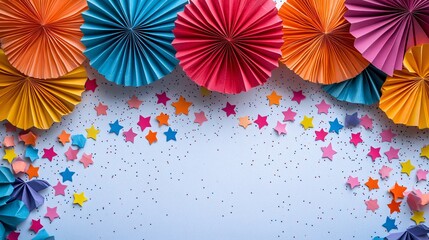 Naklejka premium Colorful paper decorations create a festive atmosphere for a celebration event