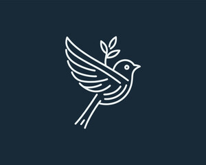 Bird Logo Design Icon Symbol Vector Illustration.