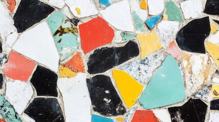 A Stunning Mosaic Tile Design: A Vibrant and Intricate Pattern of Colorful Tiles, Perfect for Interior or Exterior Use.  Intriguing Colorful Mosaic Art, Geometric Pattern, Decorative Tile Work
