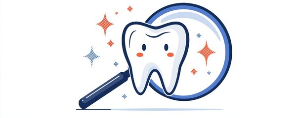 High-resolution graphic of a tooth and gums through a magnifying glass emphasizing preventive dental care and the benefits of clean oral health
