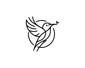 Bird Logo Design Icon Symbol Vector Illustration.