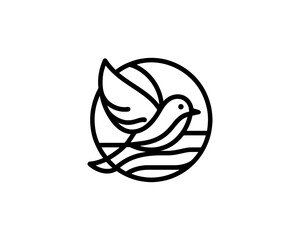 Bird Logo Design Icon Symbol Vector Illustration.