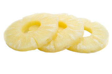 slice of pineapple isolated on transparent background