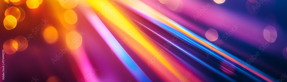 Poster colorful light rays create a vibrant and dynamic background, ideal for creative projects and digital