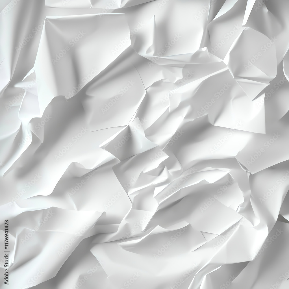 Poster crumpled white paper texture background for design, wallpaper, and various creative projects featuri