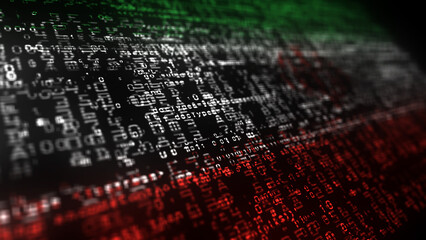 Iran digital technology flag © Skórzewiak