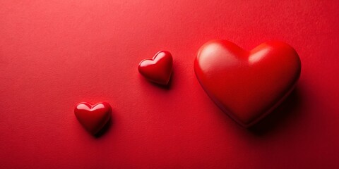 Obraz premium Minimalist Valentine's Day Red Background - Abstract Love Concept
