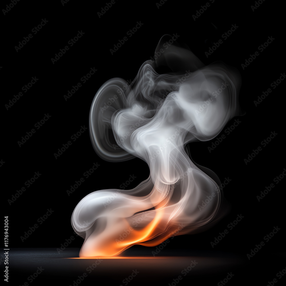 Poster elegant swirling smoke with a hint of warmth, capturing the dynamic beauty of fire and air in a capt