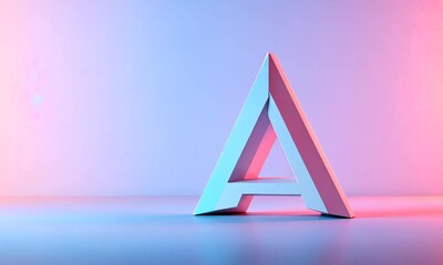 A stylized, geometric letter 'A' with soft lighting against a gradient background. - Powered by Adobe