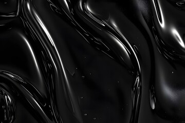 Liquid Black: Abstract Swirls Flow