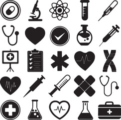 Obraz premium Medical icons set. Healthcare and medicine. Medical Insurance. 