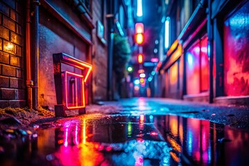 Obraz premium Mysterious 777 Number in Low Light, Glowing Neon Sign at Night