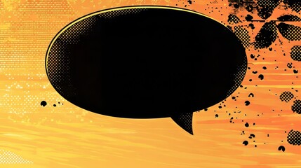 Empty speech bubble on a vibrant yellow background.
