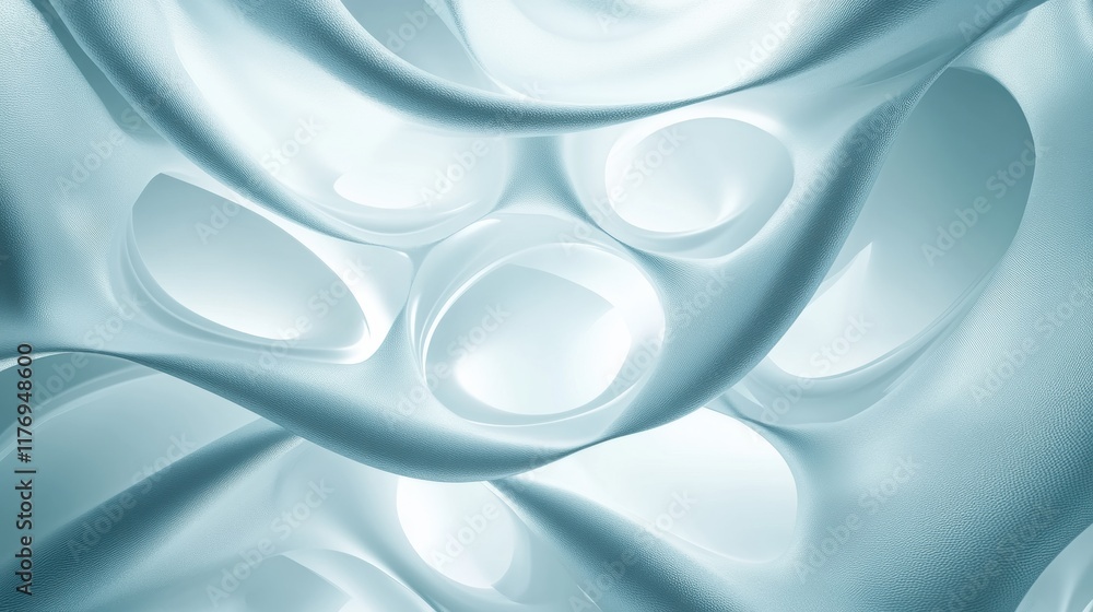 Leinwandbilder organic shapes with glowing translucent elements reflecting light in a fluid design concept for mode