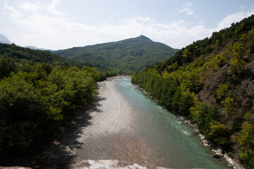 An horizontal photography of Canyon of Aracthos river in Tzoumerka national park