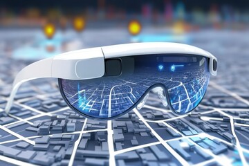 Innovative smart glasses display augmented reality over a city map