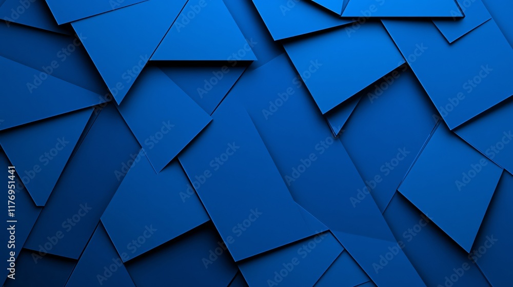 Aufkleber blue geometric shapes arranged in an abstract pattern on a textured background