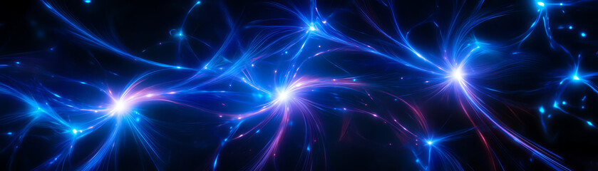 Fototapeta premium Vibrant abstract lines and glowing lights create an enchanting digital art piece, perfect for backgrounds or creative projects.